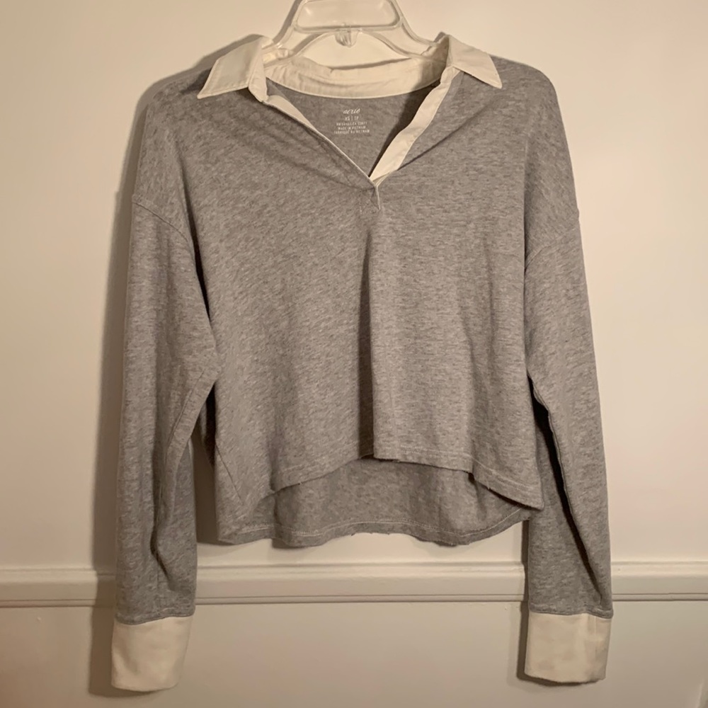 NEW aerie Grey Collared Shirt
